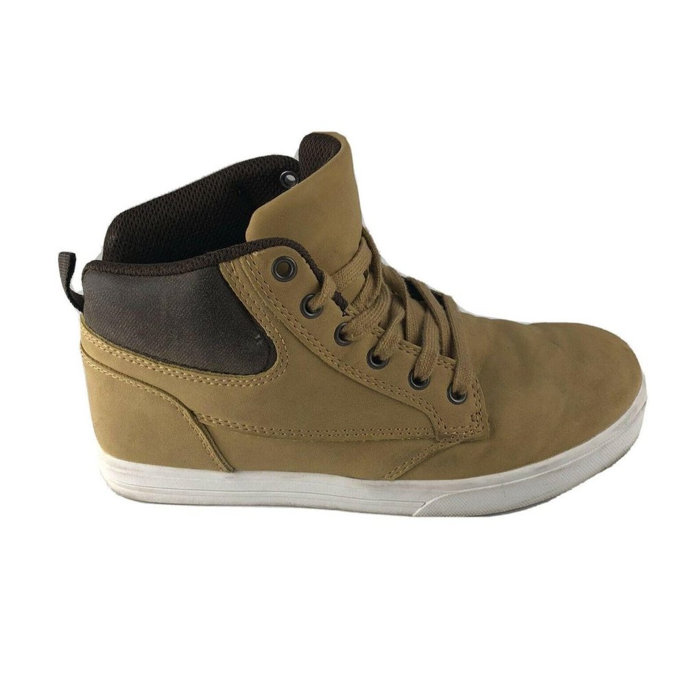 EUC Target Brand Boys High Top Faux Leather Shoes Size 4
